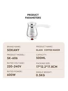 SOKANY 电动土耳其咖啡壶 | 500毫升 - 600瓦 | 适用于制作土耳其咖啡、热水、茶 | 可制作热水、牛奶、咖啡 - 日規A型插(100V) - 查看 5
