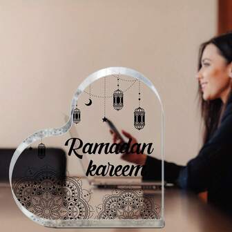 1 st, islamisk akryldekoration börjar och slutar med uppskattning och hopp akryllogotyp skrivbordsdekoration arabisk festivaldekoration födelsedagspresent