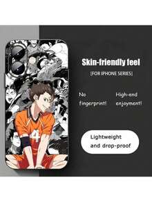 Funda de teléfono Haikyu Cool Nishinoya Yuu compatible con 17 16 15 14 13 12 11 X XR XS 8 Plus Mini Pro Max, funda suave negra a prueba de golpes, funda compatible con funda  17 pro max, funda  17 pro, funda  17, funda  16, funda  16 pro max, funda  15 - Negro 4 - Ver 9