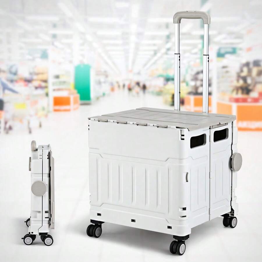 Emajin Shopping Trolley Cart 75L Foldable White - White - View 1