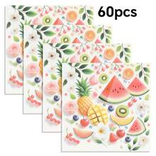 20pcs/40pcs/60pcs/Set Soft Square Fruit Patterned Napkins, 2-Ply, 33cm*33cm Opened, Suitable For: Wedding, Tea Party, Birthday Party Decoration, Party Decoration, Party Supplies, Holiday Decoration, Holiday Supplies - Multicolor - View 9