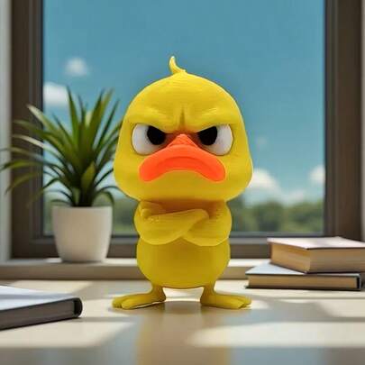 1/2/3/4pcs Angry Little Yellow Duck Figurines, Funny Angry Duck Decor With Expressive Face And Standing Arms Crossed Pose, Perfect For Collection Display, Birthday Gift, Suitable For All