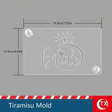 1个透明亚克力提拉米苏图案模板，可个性化定制提拉米苏蛋糕图案，创意蛋糕模具，镂空祝福语设计模板，操作简便，图案清晰，可重复使用，适用于婚礼场地装饰、生日、蛋糕烘焙装饰、情人节及派对氛围装饰。 - 彩色 - 查看 21