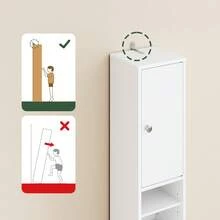 SoBuy 浴室高柜 浴室柜 中密度纤维板材质 (E1) 喷漆 宽高比 约20x180x20cm BZR34 家居浴室装饰 浴室收纳 夏季浴室配件 - 白色 - 查看 4