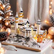 1868pcs Famous World Landmark, Swan Lake Castle, World Scenery Architecture Model, Assembly Toy, Gift, Decorative Micro Building Blocks - Multicolor - View 3