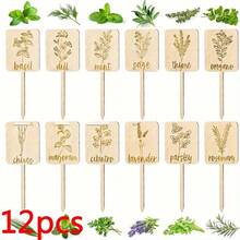 12/24pcs Vanilla Garden Plant Markers - Best Gift Set For Women, Moms, Durable Acrylic Plant Labels With Name, Assorted Designs, Suitable For Indoor And Outdoor Use, Great For Potted Plants And Nursery Decor - Multicolor - View 9