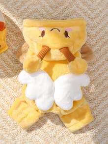 可爱宠物新款秋冬轻便保暖服，蜜蜂主题设计，时尚按扣，适合遛狗穿着，狗狗保暖撞色设计，适合所有犬种和猫咪，遛狗外套，幼犬必备，遛狗和远足必备。 - 黃色 - 查看 8