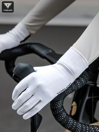  TOSUOD 1 par maratonlöparhandskar, varma vindtäta pekskärmshandskar för utomhuscykling för kvinnor
