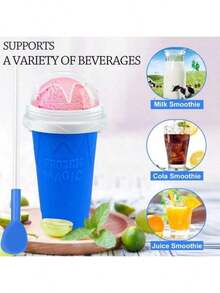 400ML Smoothie Cups Double Silicone Pinch Cups Summer Thirst  Ice Maker Cups - Ideal For Cold Beverages - 彩色 - 查看 5