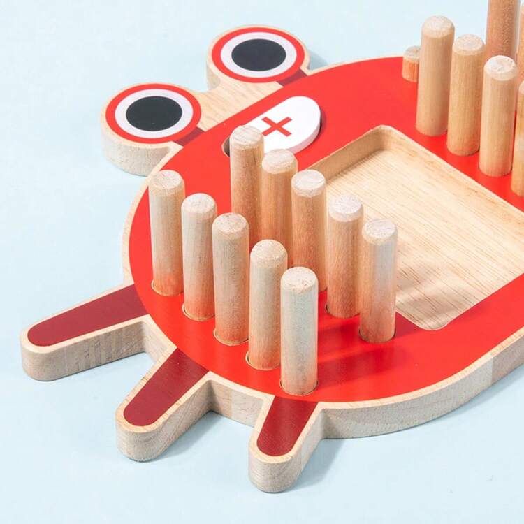 儿童螃蟹计数器训练婴幼儿认知数字能力和思维能力木制益智玩具圣诞礼物 - 彩色 - 查看 5