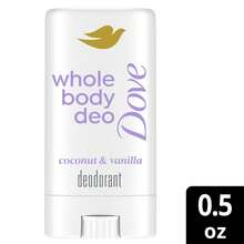 Dove Whole Body Deodorant, Aluminum-Free, Coconut & Vanilla, Travel-Size 6-Pack – Dermatologist-Approved Anti-Chafing Stick For Sensitive Skin, 72H Odor Protection, 0.5 Oz Ea, New Year Travel Essentials, Holiday Freshness Kit - 椰子香草 - 查看 4