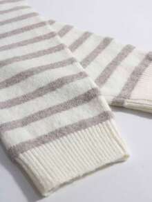 Áo khoác cardigan sọc cổ điển dành cho nữ, trang phục thường ngày, phù hợp cho các buổi hẹn hò, mua sắm, mùa xuân/thu/đông - Màu Khaki - Xem 6