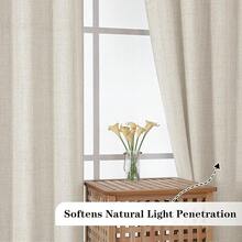 Chyhomenyc Natural Valance For Windows, Light Filtering Faux Linen Slub Textured Small Kitchen Valance, Neutral Top Window Short Curtain For Bathroom Basement Farmhouse, 60Wx16L Inch, 1 Panel,60inchWx16inchL(Packof1),Natural - Natural - 查看 9
