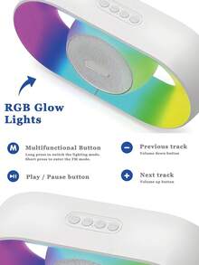 Altavoz Bluetooth inalámbrico de escritorio portátil con luces RGB de colores, compatible con emparejamiento TWS, tarjeta TF, reproducción USB, estéreo, adecuado para exteriores, hogar, camping, fiesta y subwoofer