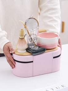 9件套便携式抹茶入门套装，抹茶搅拌器套装，抹茶冲泡套装，抹茶礼品套装（包含抹茶碗、竹制抹茶搅拌器、茶匙、搅拌器架、抹茶筛、茶杯、茶垫、茶盘），返乡礼物