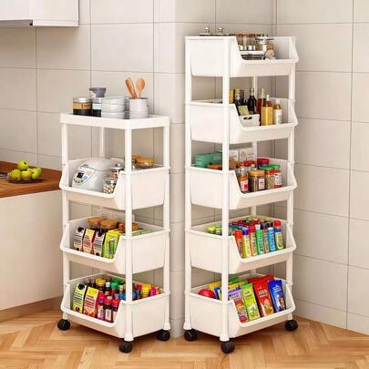 1 Giá để đồ có bánh xe, Tủ để đồ nhiều tầng đơn giản đặt sàn có bánh xe, Kệ sách hẹp, Giá để đồ treo tường, Kệ để đồ xe đẩy nhỏ, Giá để đồ nhiều tầng cho nhà bếp, phòng tắm