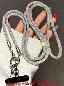 Cordón para teléfono de lujo con cristales y rhinestones para el Día de San Valentín 2026, viene con un pequeño tapete de regalo, adecuado como accesorio de teléfono para el Día de la Madre, reuniones familiares, cumpleaños de amigos, festivales, etc. Esta cadena para colgar el teléfono está diseñada para ser duradera y no romperse fácilmente. (Debido a las diferencias en el ángulo de disparo y la iluminación, puede haber ligeras diferencias de color. Prevalecerá el producto real.) - Negro - Ver 7