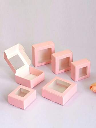 5/10/30pcs White Small Gift Boxes With Clear Window, Jewelry, Soap, Candy Boxes, Cardboard Packaging For Handmade Items, Decorative Flat Bulk Boxes, Suitable For Gifts, Crafts, Presents, Wedding Parties, Bridal Showers