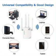 300Mbps 无线 WiFi 中继器 2.4G 无线信号扩展器 Wi-Fi 放大器路由器 远距离信号增强器 - 英規插(220-240V) - 查看 7