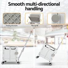 Emajin Shopping Trolley Cart 75L Foldable White - White - View 4