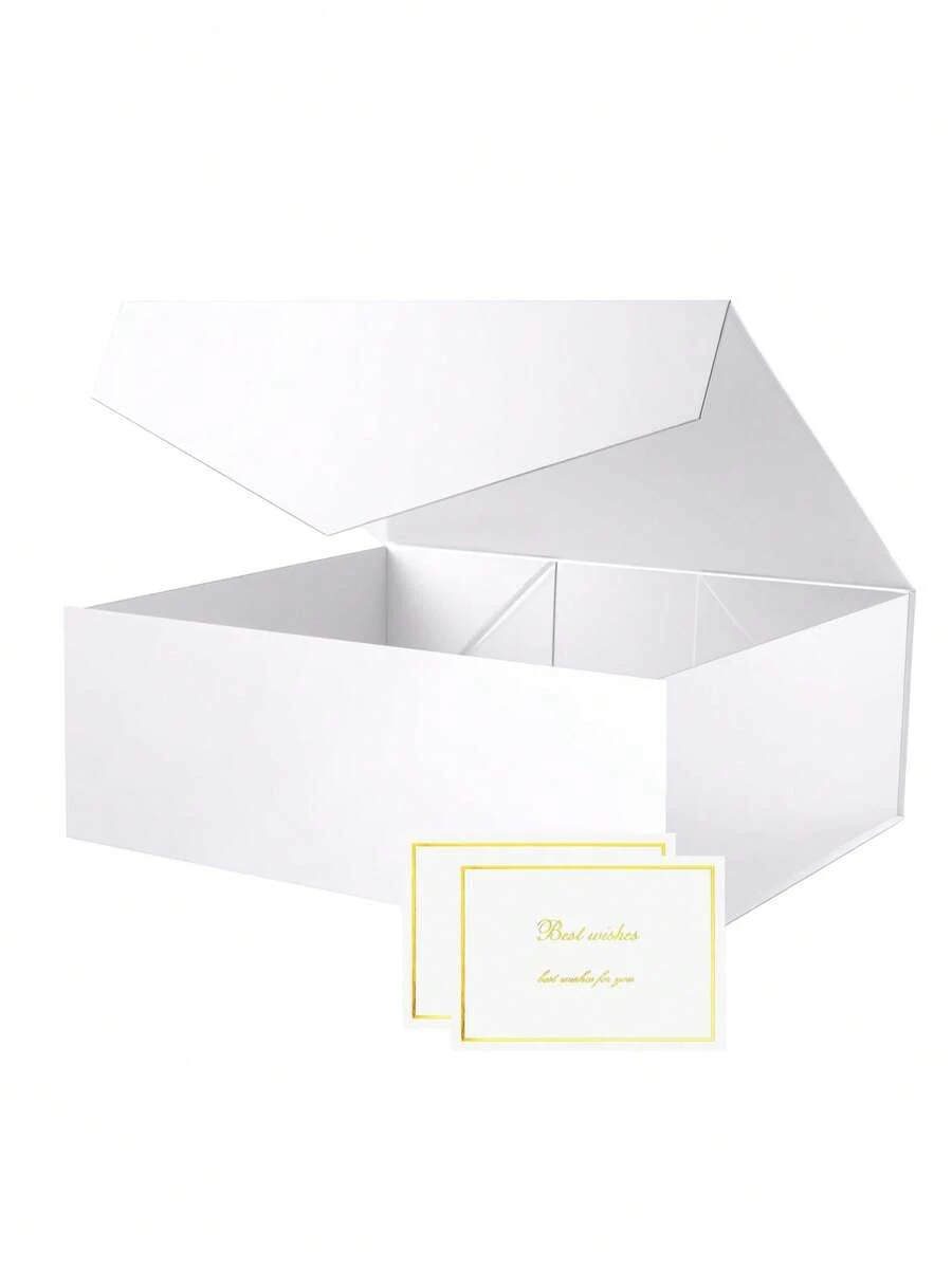 Extra-Large Gift Box, Large White Magnetic Gift Box With Magnetic Lid, Lidded, Suitable For Gifts, Bridesmaid Proposal Boxes, Clothing, And Oversized Presents - White - View 1