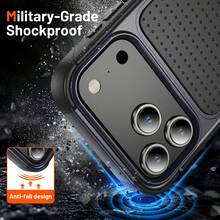 Ốp điện thoại cao cấp chống sốc toàn diện, tương thích với các dòng máy 17 Pro Max, 17 Pro, 16, 15, 14 Plus, 13, 12, 11 Pro Max Plus, 17 Air, ốp bảo vệ 2 trong 1, phiên bản quốc tế, không phải phiên bản nội địa. - Xám đen - Xem 5