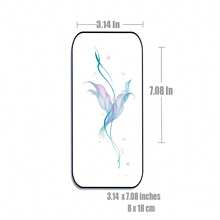 INKARTLINK INKARTINK 蓝紫色美人鱼尾巴临时纹身贴纸，防水，可保持2-5天，彩色水转印假纹身贴纸，小众设计装饰 - 彩色 - 查看 5