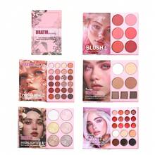 粉色五层彩妆盘，终极多功能彩妆盘，包含眼影、腮红、修容膏、眉粉和唇膏，专业彩妆套装，女士礼物 - 彩色 - 查看 14