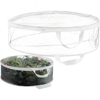 Clear Wreath Storage Bags With Dual Zippers | Wreath Bag Storage Bag | Storage Clear Bag | Wreath Bag Storage For Protect Holiday Wreaths