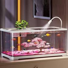 大型樱花树景观鱼缸，客厅新款全套金鱼缸，水草缸 - 無色 - 查看 4