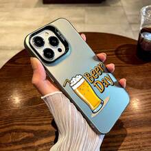 Funda de Teléfono Día de la Cerveza para iPhone 17 16 15 14 13 12 11 Pro Max Estilo Moderno Resistente a Manchas Duradera a la Moda Protectora Ligera Absorbente de Impactos Resistente a Arañazos Regalo de Alta Calidad Bestseller Nueva Llegada - Negro - Ver 3