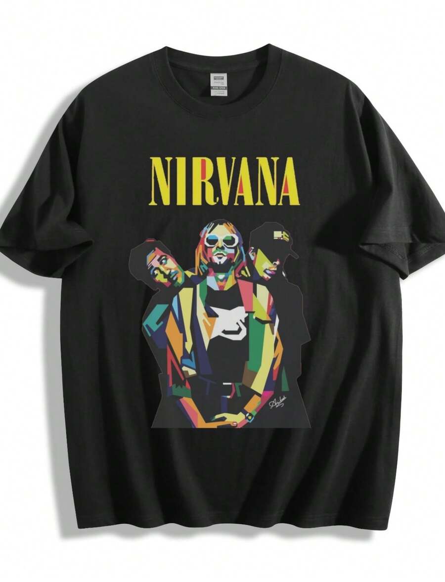 Band T-Shirt - Vibrant Pop Art Trio Design Unisex Tee - Black - View 1