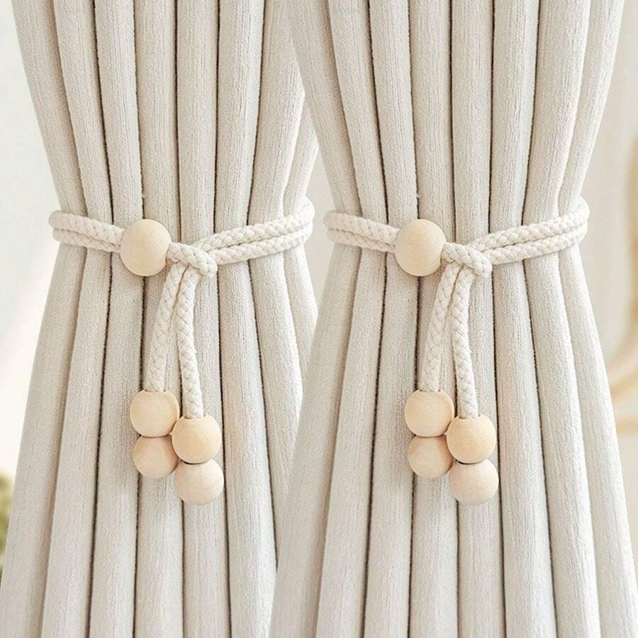 2pcs Simple Curtain Tie Backs, Adjustable Curtain Tiebacks, Curtain Rope Holders, French Voile Curtain Tiebacks, No Drill Movable Universal Curtain Decorative Tiebacks, Living Room Bedroom Decor