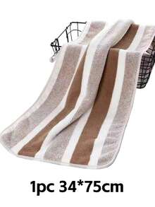 1pc/2pcs Soft & Comfortable Skin-Friendly Bath Towel, Striped Quick-Drying Super Absorbent Microfiber Coral Fleece Towel, Suitable For All Seasons, Unisex Adult, Gray, 34*75cm/70*140cm/90*180cm, Multi-Purpose For Bathroom, Shower, Swimming, Gym & More - Multicolor - View 13