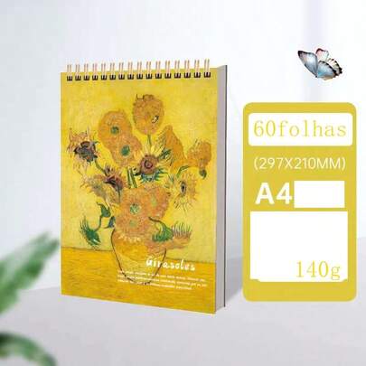 caderno de desenho 60folhas (120 páginas )espessado sketchbook 140g para estudantes 2088-2230