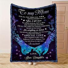 Give Me The Most Beautiful Gift For My Mom - A Blanket, With A Retro And Warm Style,Super Soft Flannel Printed  Blanket,As Birthday Gifts, Family, Wedding, Souvenir Blankets, Polyester Blankets Suitable For All Seasons, Washable, Machine Washable, Lightweight, Breathable, Comfortable, Warm, Unique, 280gsm For Him, Her Personalized Ideal Gifts For Her, Perfect Nap, Camping, Travel, Home, Daily Life, Office Decoration, Birthday, Anniversary, Valentine's Day, Thanksgiving, Christmas, Halloween, Mother's Day, Wedding, New Year Gifts ,Sofa,Bed,Car,Bedroom,Living Room,Office,  Outdoor Camping, Beach,Wall Decoration - 多色9 - 查看 3