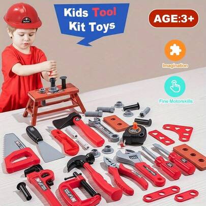 Caja de herramientas de juguete para niños, destornillador de reparación, juego de herramientas de reparación, juego interactivo familiar, juego de roles, regalo de cumpleaños para niños