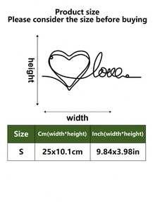 1 Biển treo tường bằng kim loại màu đen thời trang hình chữ "Love", trang trí nghệ thuật đường nét tối giản với đường cắt hình trái tim, thích hợp cho gia đình, văn phòng hoặc đám cưới - Món quà lãng mạn cho các cặp đôi và người yêu nghệ thuật, trang trí nhà cửa, biển trang trí - Nhiều màu - Xem 12