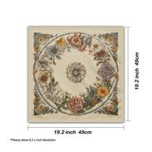 1pc Enchanting Vintage Floral Design Tarot Tablecloth With Tarot Bag - Vibrant Polyester Altar Mat With Celestial & Floral Design For Tarot Reading, Witchcraft & Astrology, Tarot Tablecloth Boho Playmat Cloth Home Decor