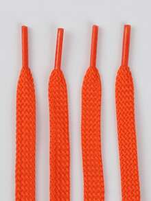 1 Pair Thick Woven Solid Color Basic Polyester (Polyester) Shoelaces, All-Season Outdoor Casual Shoes Replacement Accessories Rope - Multicolor - View 5