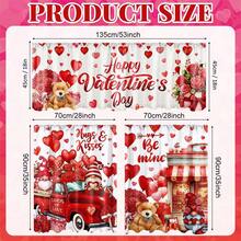 1/2/3 Pezzi Set di tende da cucina, mantovane e tiers per la Festa di San Valentino, con decorazioni a cuore, palloncino, rosa, freccia, romantiche, tende corte per decorazione camera da letto, decorazione festa, forniture - Multicolore - Visualizzare 12