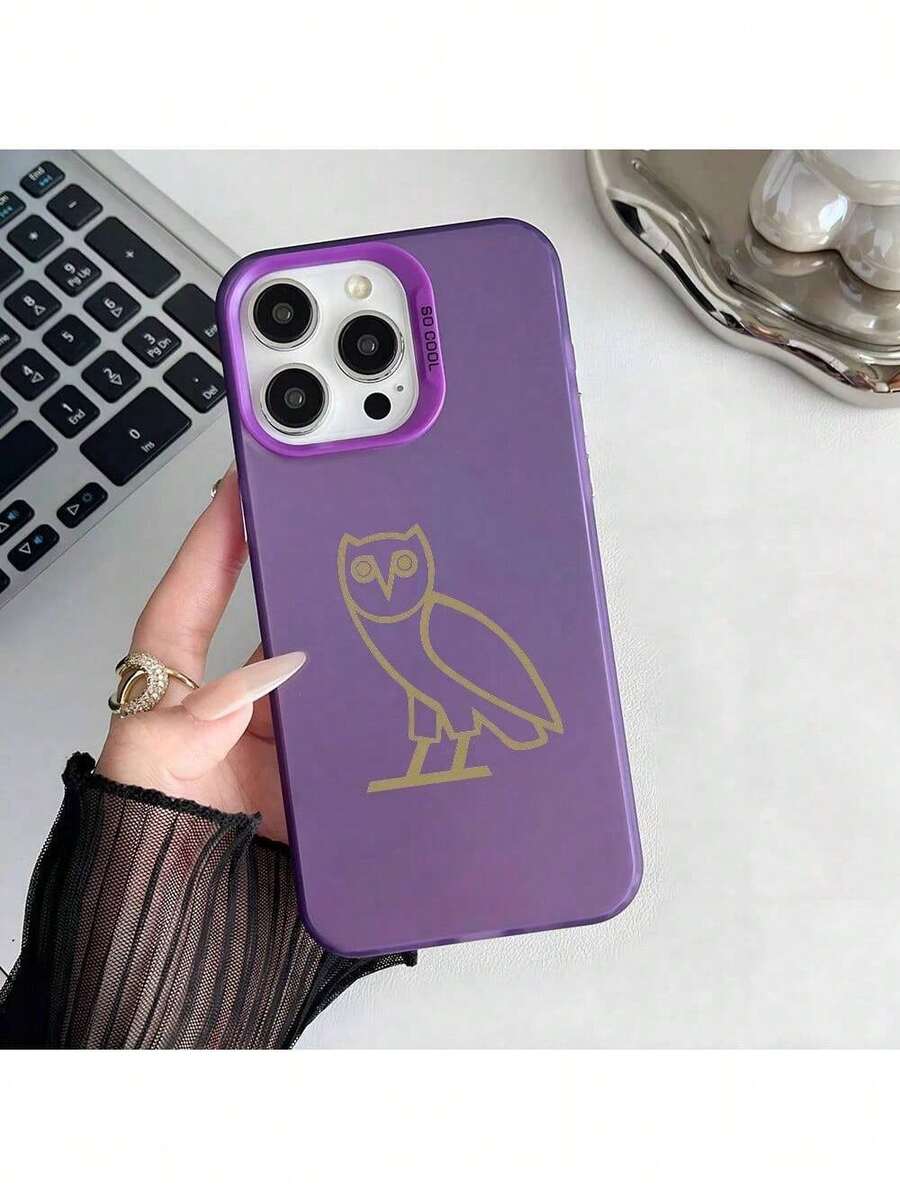 Funda de teléfono de moda D-Drake O-OvO OWL, carcasa plateada IMD compatible con 16 15 14 13 12 11 Pro Max Plus, funda compatible con funda 17 pro max, funda 17 pro, funda 17, funda 16, funda 16 pro max, funda 15 - z8 - Ver 1