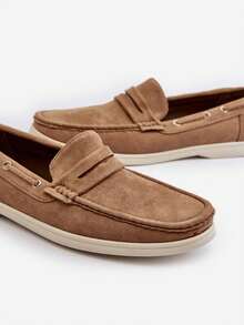Men's Rivanell Synthetic Suede Loafers Comfortable For Everyday And Elegant Styles With A Soft Insole Beige - Beige - View 5
