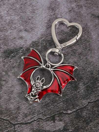 Vintage Gothic Style Bat Keychain Pendant, Fashionable Bag Charm, Unique Small Gift