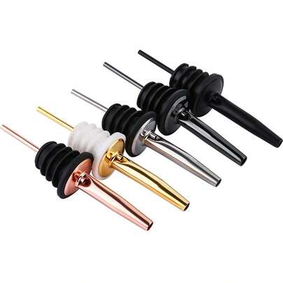 6个装葡萄酒瓶倒酒器，自动翻转橄榄油喷雾器，不锈钢橄榄油分配器喷嘴，酒类酒精瓶倒酒器，适用于约3/4英寸瓶颈