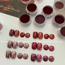 红色圣诞美甲铬粉：镜面金属质感DIY美甲，节日美甲颜料。 - 彩色 - 查看 7