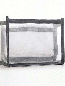 7/9格可水洗抽屉收纳盒，内衣衣物收纳，卧室折叠收纳袋，家居收纳，白色T恤，黑色裤子，女士冬季服装，连衣裙，女士白色长袖衬衫，白色连体裤，女士春季连衣裙，女士春季服装，春季，春季服装，简约风格，夏季。柔软轻盈的网眼材质 - 灰色 - 查看 2