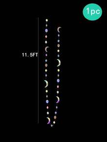 Rainbow Stars Moon Circle Dot Rosette Party Decor Kit Hanging Crescent And Sparkling Stars Ribbon Banner, Suitable For Children First Birthday Ramadan Eid Mubarak Baby Shower Wedding Decor - Multicolor - View 10