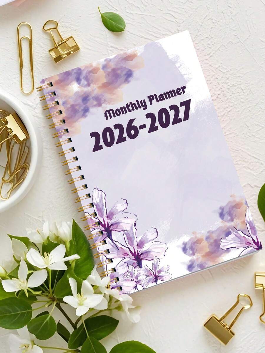 BUBU 24-Month Calendar Planner, A5 Minimal Monthly Planner From January 2026 To December 2027, Spiral Student Journal 2026 Planner For Back To School Supplies Office Supplies - Multicolor - View 1