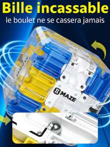 Cool 3D Labyrinth Puzzle Cube, Brain Teaser Fidget Toy For Stress Relief & Logical Thinking Challenge - 藍色 - 查看 2